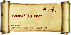 Andaházy Apor névjegykártya